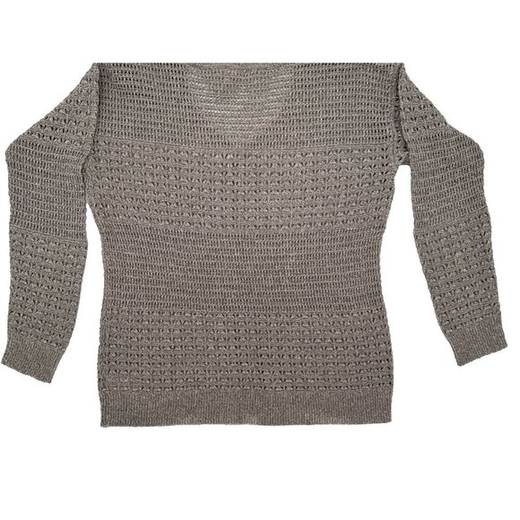 DKNY Jeans Knit V Neck Cozy 59 % cotton Woman’s Sweater Large Tan cozy - Picture 4 of 14